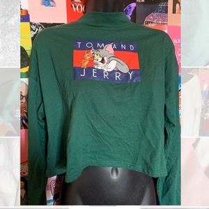 Tom & Jerry Long Sleeve Mock neck top